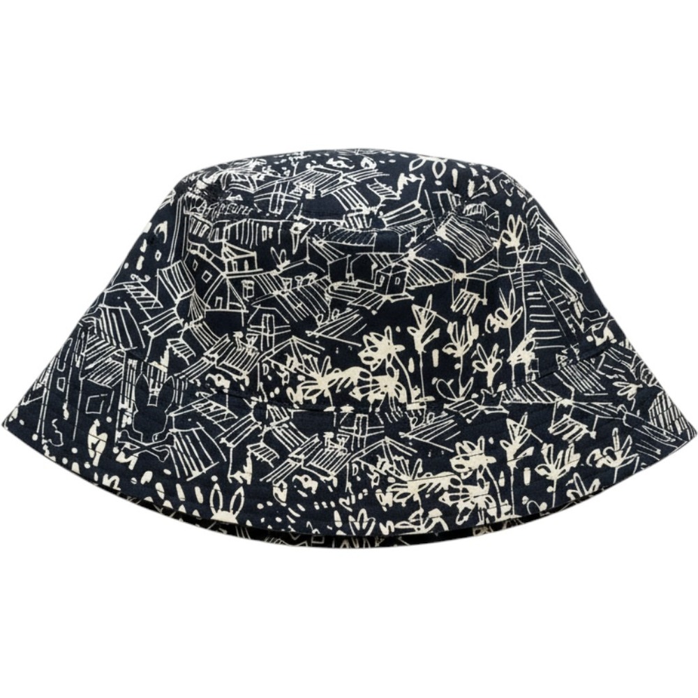 Psycho Bunny Reversible Bucket Hat Navy Blue White Abstract Print Logo